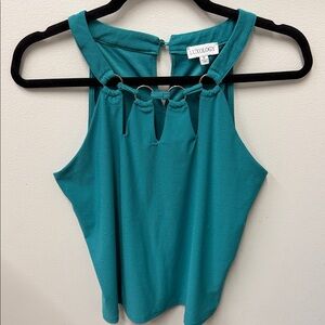 Luxology Turquoise Sleeveless Blouse